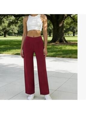 Yoga Pants Women Wide Leg, High Waisted Stretch Trouser with Pockets